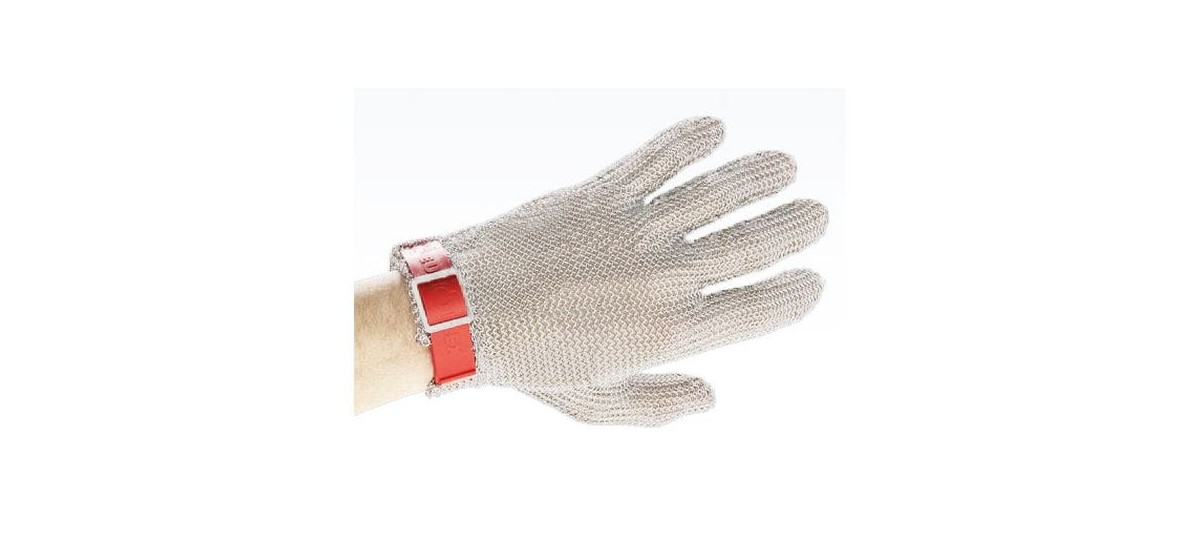 Rękawica ochronna metalowa nierdzewna CNS M czerwony pasek | Euroflex HC152