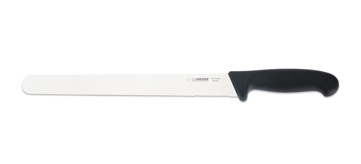 Nóż do wędlin ostrze częściowo faliste 28 cm | Giesser 7705
