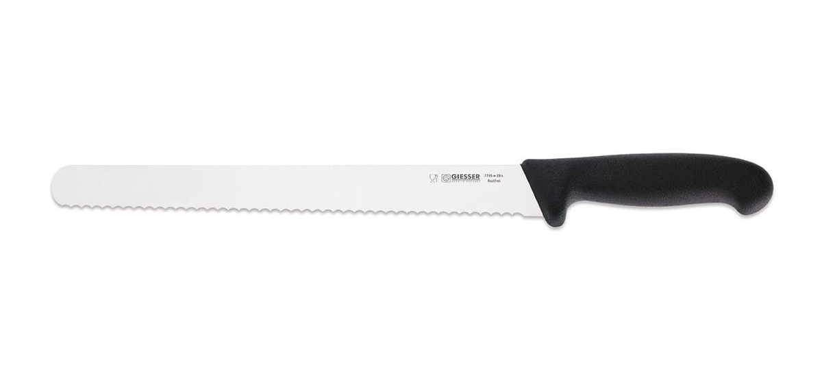 Nóż do wędlin ostrze faliste 28 cm | Giesser 7705