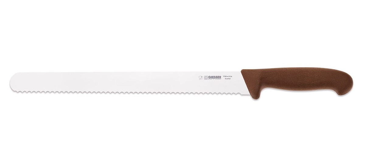Nóż do wędlin ostrze faliste 31 cm | Giesser 7705