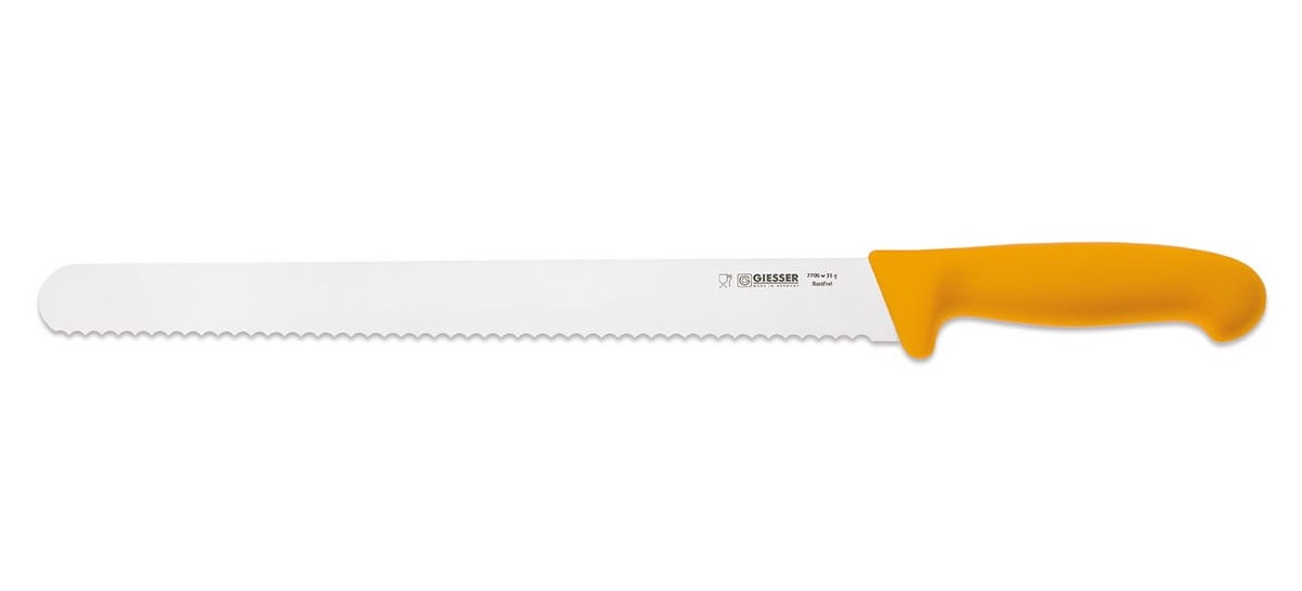 Nóż do wędlin ostrze faliste 31 cm | Giesser 7705